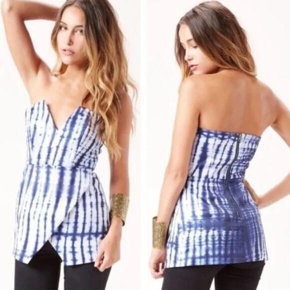 Stylestalker Strapless Tie Dye Top Blue Women’s Size Small - Picture 1 of 9